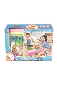 25 Adet Parçalı Modern Mutfak Lavabo Seti, Kesilebilir Meyve Parçaları ve Gerçekten Çalışan Musluk