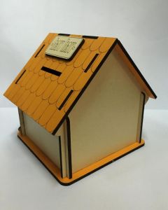 11x 11 x10 cm Ahşap Köpek Kulübesi Hav Hav Renkli Köpek Kumbara Bozulup Tekrardan Yapıştırılabilir