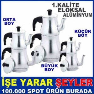 Tombul Model Orta Boy Alüminyum Çaydanlık