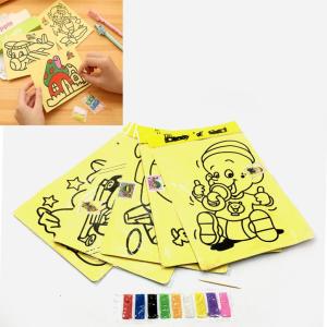 Büyük Boy 5 Adet Kum Boyama Seti Farklı Desenli A4 Boyutunda