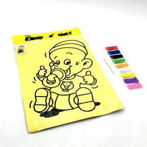 Büyük Boy 5 Adet Kum Boyama Seti Farklı Desenli A4 Boyutunda