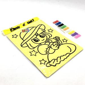 Büyük Boy 5 Adet Kum Boyama Seti Farklı Desenli A4 Boyutunda