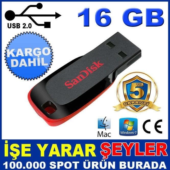 SANDİSK 16GB ULTRA HIZLI USB BELLEK FLASH DİSK KD