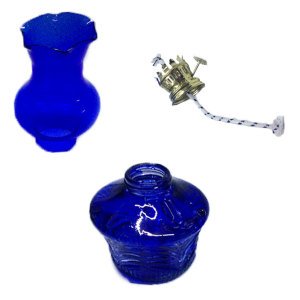 18cm Antik Görünüm Organik Renkli Cam Büyük Boy İdare Kandil Gaz Lambası Sıvı Yakıt Lambası