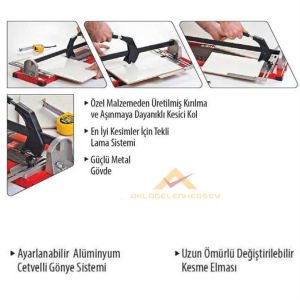 Metal Gövde Metal Cetvel Profesyonel Seramik Kesme Makinesi,60cm Granit,Fayans Kesme Makinesi