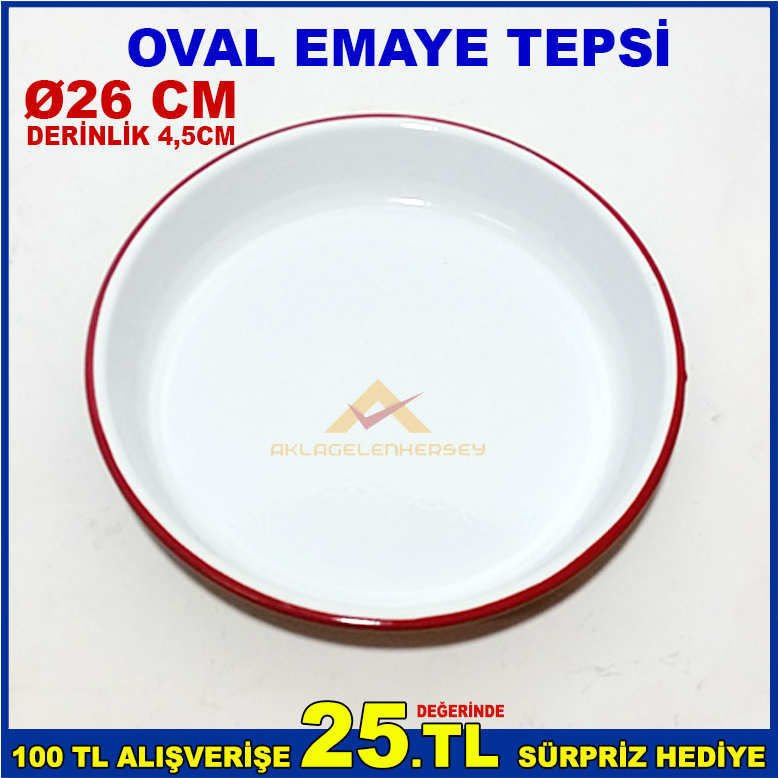 İÇ VE DIŞ YÜZEYİ EMAYE KAPLAMALI 26 CM ÇAPINDA ISI İLETKENLİĞİ YÜKSEK KALİTELİ VE SAĞLAM EMAYE TEPSİ
