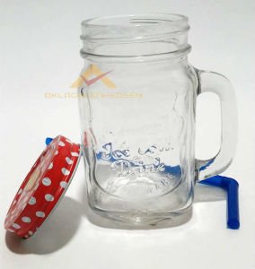 METAL KAPAK PİPETLİ CAM KAVANOZ İÇECEK KUPASI ŞF