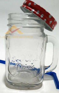 METAL KAPAK PİPETLİ CAM KAVANOZ İÇECEK KUPASI ŞF