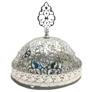 15 cm. İÇİ AYNALI KARARMAZ KAPLAMALI GÜMÜŞ RENK METAL ŞEKERLİK