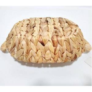 Metal Üzeri Hasır Örgülü Orijinal Ekmek Sepeti Büyük Boy Organik Ekmek Sepeti 37x22cm Ebatında