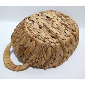 Metal Üzeri Hasır Örgülü Orijinal Ekmek Sepeti Büyük Boy Organik Ekmek Sepeti 37x22cm Ebatında