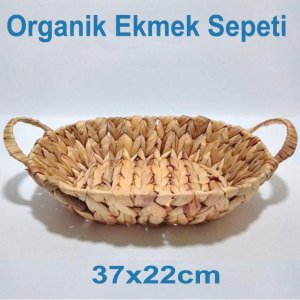 Metal Üzeri Hasır Örgülü Orijinal Ekmek Sepeti Büyük Boy Organik Ekmek Sepeti 37x22cm Ebatında