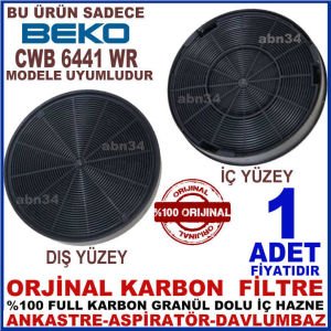 BEKO ANKASTRE DAVLUMBAZ FİLTRESİ BEKO CWB 6441 WR MODEL DAVLUMBAZ İÇİN GRANÜL KARBONLU FİLTRE
