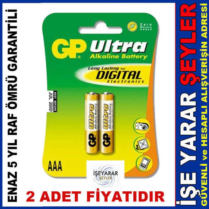 GP ULTRA ALKALIN AAA İNCE KALEM PİL 2adet FİYATI