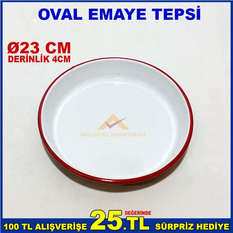 İÇ VE DIŞ YÜZEYİ EMAYE KAPLAMALI 23 CM ÇAPINDA ISI İLETKENLİĞİ YÜKSEK KALİTELİ VE SAĞLAM EMAYE TEPSİ