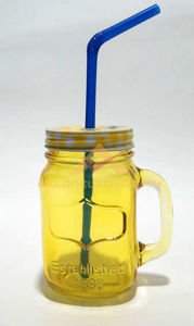 METAL KAPAK PİPETLİ CAM KAVANOZ İÇECEK KUPASI SR