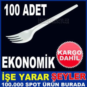 PLASTİK HAZIR YEMEK ÇATALI EKONOMİK 100 ADET KD