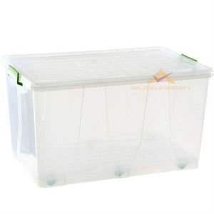 TEKERLEKLİ KAPAKLI EN BÜYÜK BOY 120 LT SAKLAMA KUTUSU 42x52x80cm