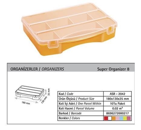 8 GÖZ İÇİ BÖLMELİ ORGANİZER BONCUK-VİDA EDEVAT ÇANTASI 18x13x4cm