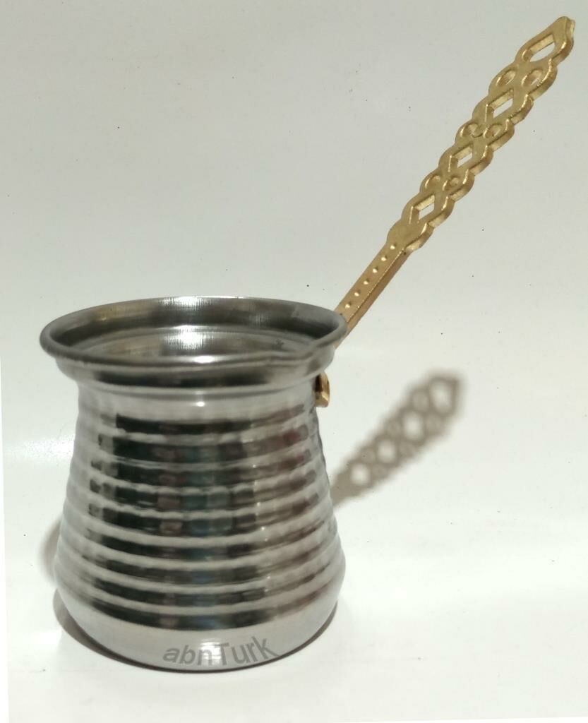 Çekiç Dövme Çelik Cezve Nostalji Osmanlı Tarz Pirinç Sap 3 Fincan Yaşam Boyu Garanti Mükemmel Lezzet