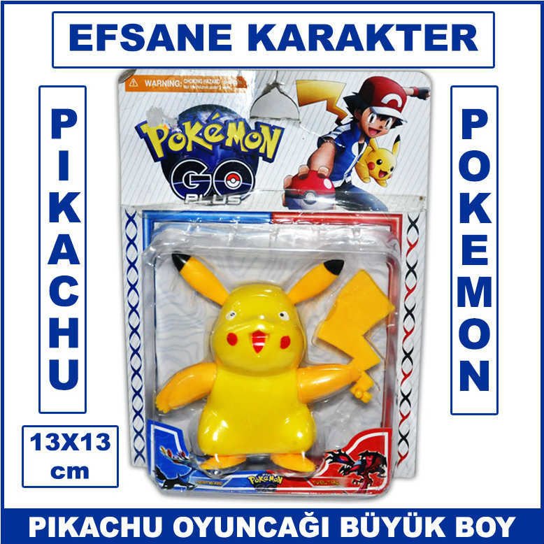Efsane Karakter Pikachu Oyuncağı 13x3cm Büyük Boy - Pokemon Oyuncağı Kaliteli ve Dayanıklı