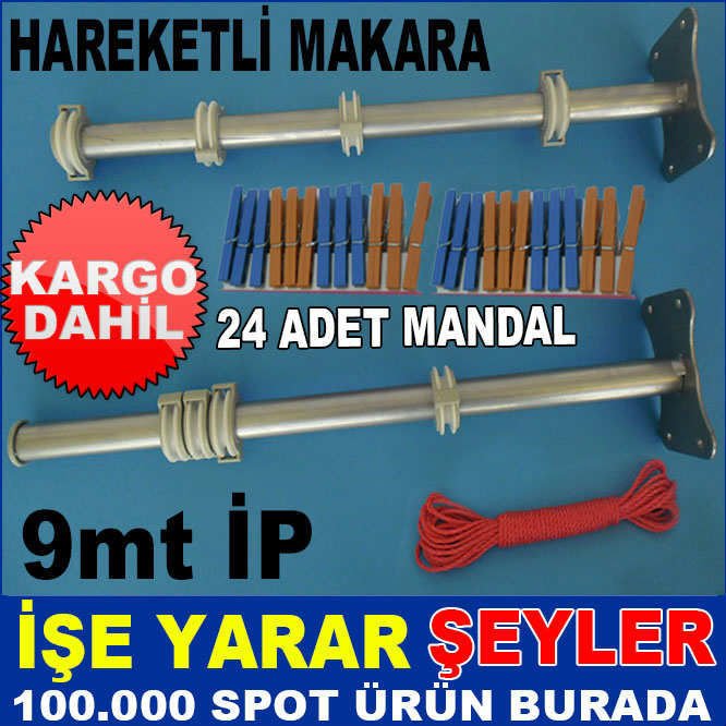 HAREKETLİ MAKARA MANDAL HEDİYE ÇAMAŞIR ASKISI KD