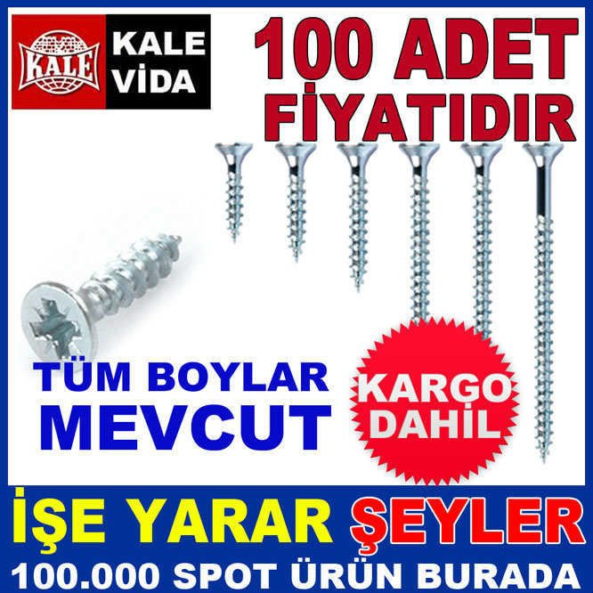 KALE VİDA 100ADET SUNTA AHŞAP VİDASI 3.5x25mm KD