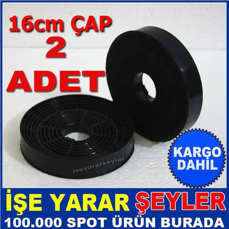 2 ADET KARBON FİLTRE WHİTE DAİSY,ESTY ASPİRATÖRE UYGUN 16cm KARBON FİLTRE,BACASIZ KULLANIM FİLTRESİ