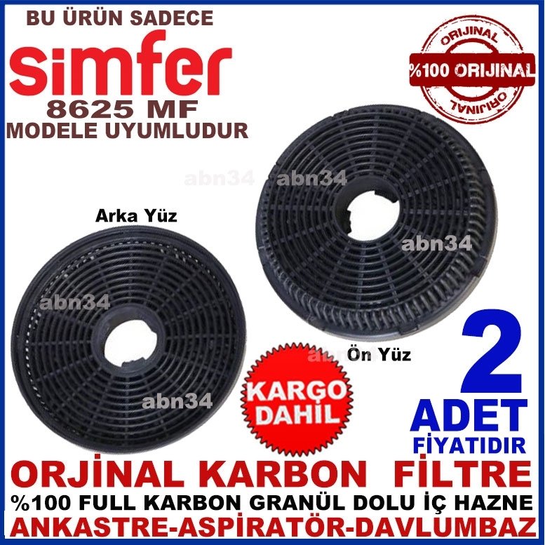 SİMFER ANKASTRE DAVLUMBAZ FİLTRESİ 8625 MF MODEL FİLTRE-1009