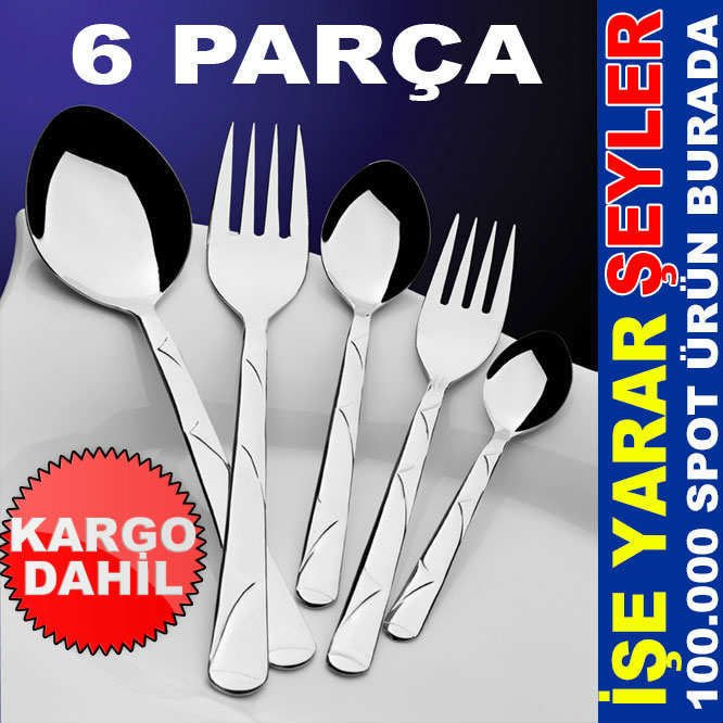 6 ADET NEW TREND TATLI KAŞIĞI SETİ ÇELİK 2mm KD