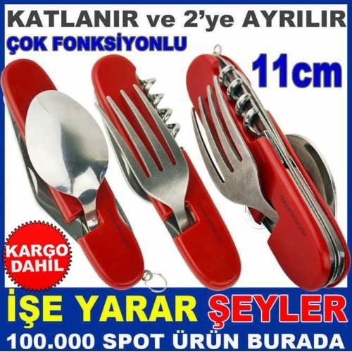 KATLANIR FONKSİYONLU 7in1 ÇAKI,KAŞIK,ÇATAL,AÇACAK İSVİÇRE ÇAKISI