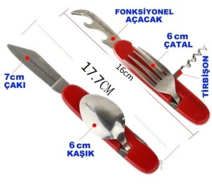KATLANIR FONKSİYONLU 7in1 ÇAKI,KAŞIK,ÇATAL,AÇACAK İSVİÇRE ÇAKISI