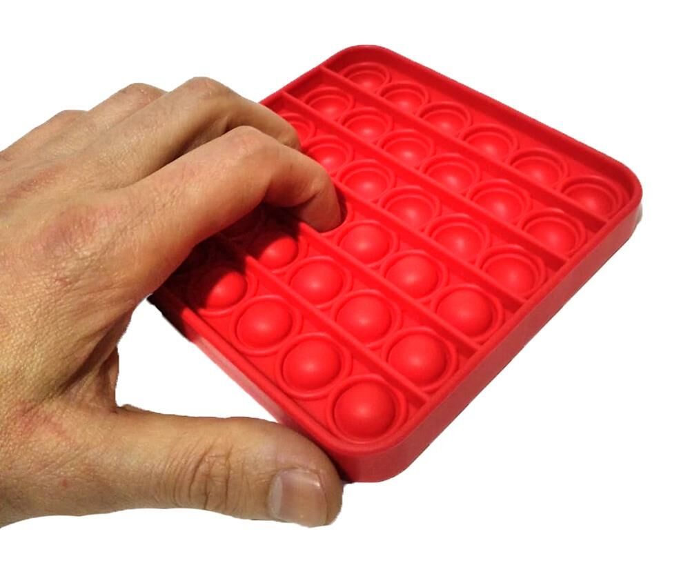 Özel Pop Duyusal Oyuncak Zihinsel Kırmızı Renkli 12x12 Kare Stres Esnek ve keyifli
