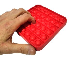 Özel Pop Duyusal Oyuncak Zihinsel Kırmızı Renkli 12x12 Kare Stres Esnek ve keyifli