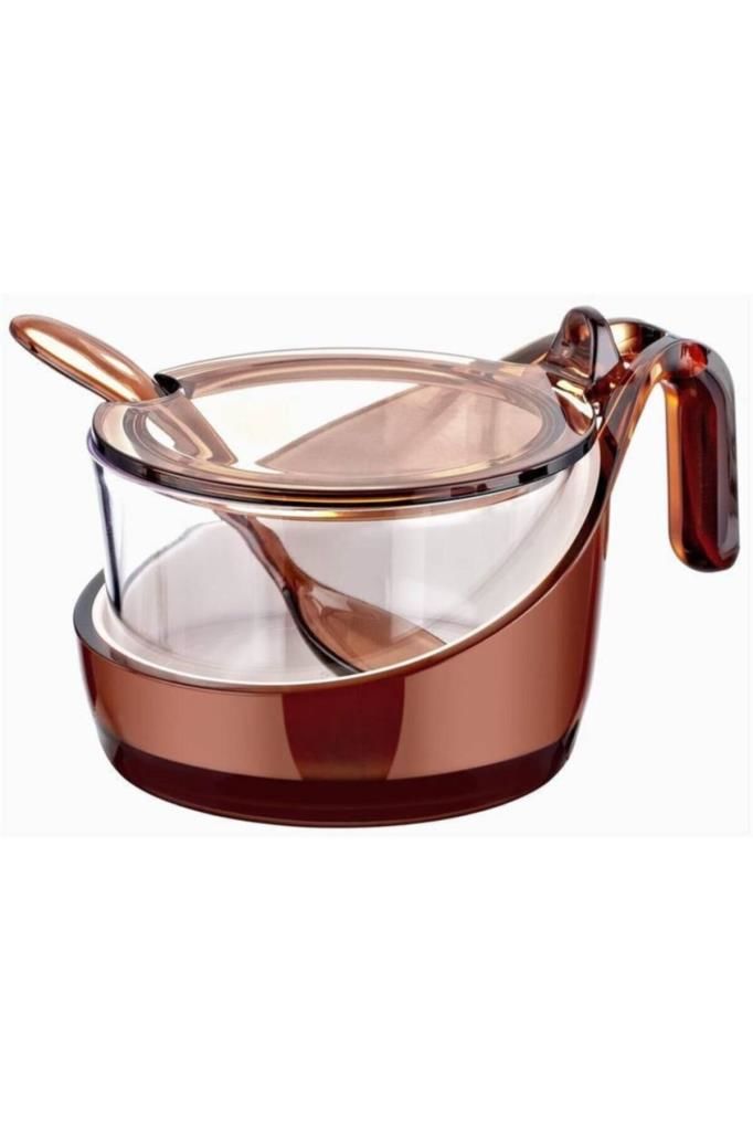 Plastik İki Renkli Kaşıklı Şekerlik & Saklama Kavanozu & Baharatlık