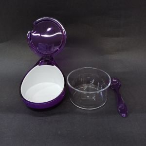 Plastik İki Renkli Kaşıklı Şekerlik & Saklama Kavanozu & Baharatlık