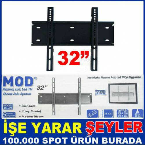 32'' LCD,PLAZMA,LED TV SAĞLAM DUVAR ASKI APARATI ÇELİK KONSTRÜKSİYON 66-94 EKRAN TELEVİZYON ASKISI