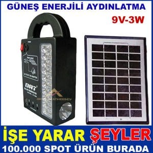 Solar Panelli Güneş Enerjili Aydınlatma Sistemi Hem Aydınlatma Hemde Birçok Aleti Şarj Etme Özelliği