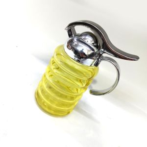 Pratik Krom Çıtçıtlı Şeffaf Renkli Cam Dispanser 300 Ml, 14 cm Boy