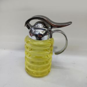 Pratik Krom Çıtçıtlı Şeffaf Renkli Cam Dispanser 300 Ml, 14 cm Boy