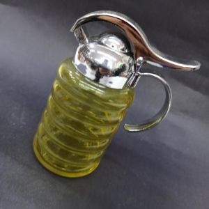 Pratik Krom Çıtçıtlı Şeffaf Renkli Cam Dispanser 300 Ml, 14 cm Boy