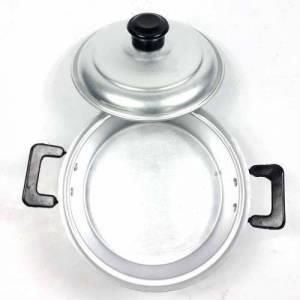 30 Cm Kapaklı Saplı Alüminyum Natural Tencere Yerli Üretim