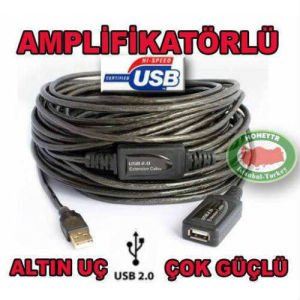 EXTENSION USB UZATMA KABLOSU 10 metre Extension Kablo HI-SPEED ŞEFFAF USB UZATMA KABLOSU 2.0