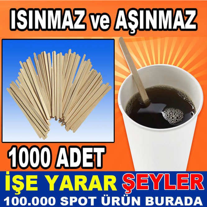 1000 ADET ISINMAZ AHŞAP KAHVE ÇAY KARIŞTIRICI