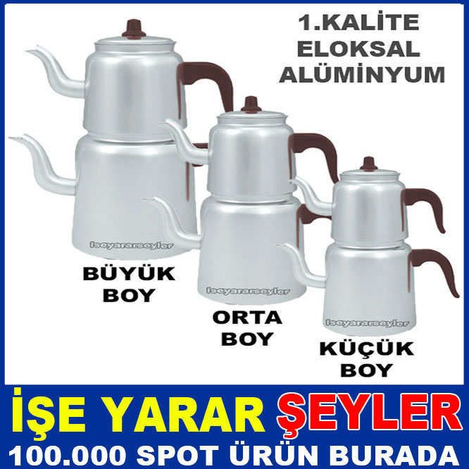 Lezzetli çayın gerçek tadı alüminyum çaydanlıkla yaşanır KLASİK MODEL ORTA BOY ALÜMİNYUM ÇAYDANLIK