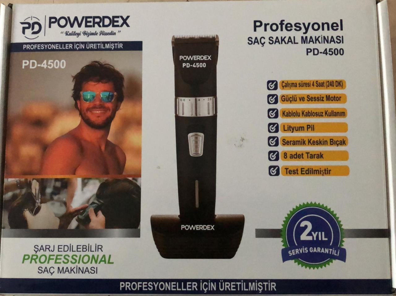 PowerDex PD-4500 Profesyonel Şarjlı Saç ve Sakal Traş Makinası