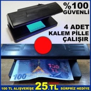 Pilli Portatif Uv Morışıklı Para Kontrol Dedektörü Taşınabilir Sahte Para Kontrol Makinası