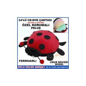 KORUMALI CD ÇANTASI PELUŞ UĞUR BÖCEĞİ 24'LÜ CD-DVD ÇANTASI ŞIK ve KULLANIŞLI BLU-RAY ÇANTASI