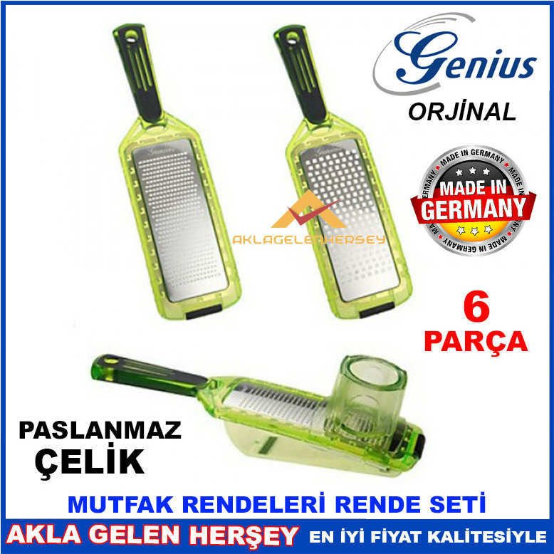 6 PARÇA Genius ORJİNAL PASLANMAZ ÇELİK RENDE