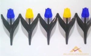 LALE DESENLİ SARI LACİVERT PLASTİK BAHÇE ÇİTİ